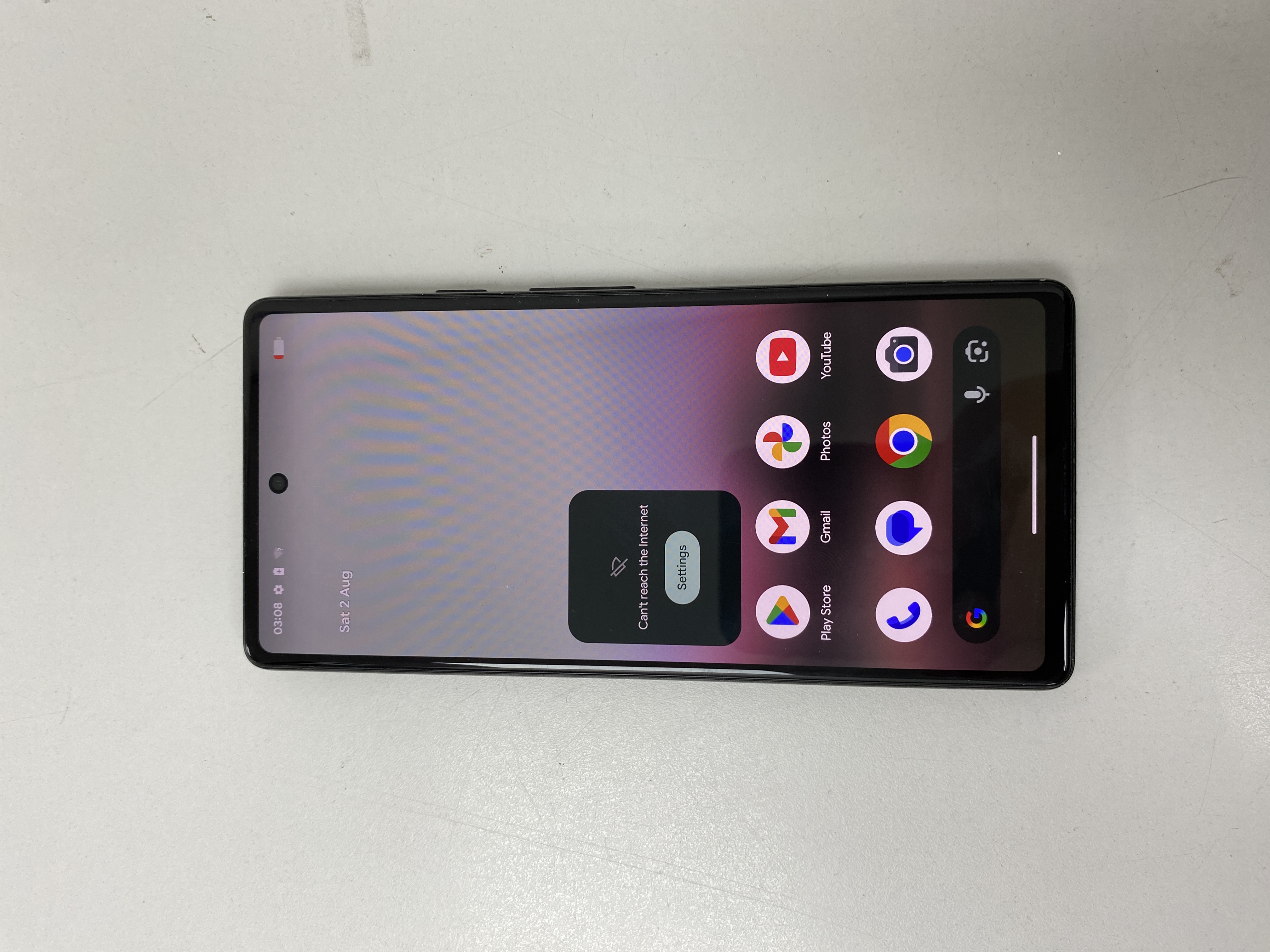 Pre-owned Google Pixel 6a 128GB white battery on service Pre-owned Google Pixel 6a 128GB white battery on service